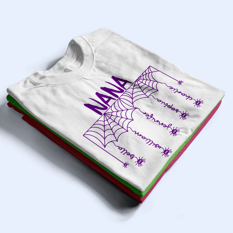 Adorable,Gift For Grandma,Halloween,Custom Text - Spooky Grandma Grandkids' Names - Personalized T Shirt