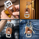 Gift For Father,Gift For Grandpa,Gift For Men,Happy,Sport Dad,Baseball,Basketball,Football (Soccer) - Sport Dad Baseball Basketball - Personalized Leather Bottle Opener Keychain