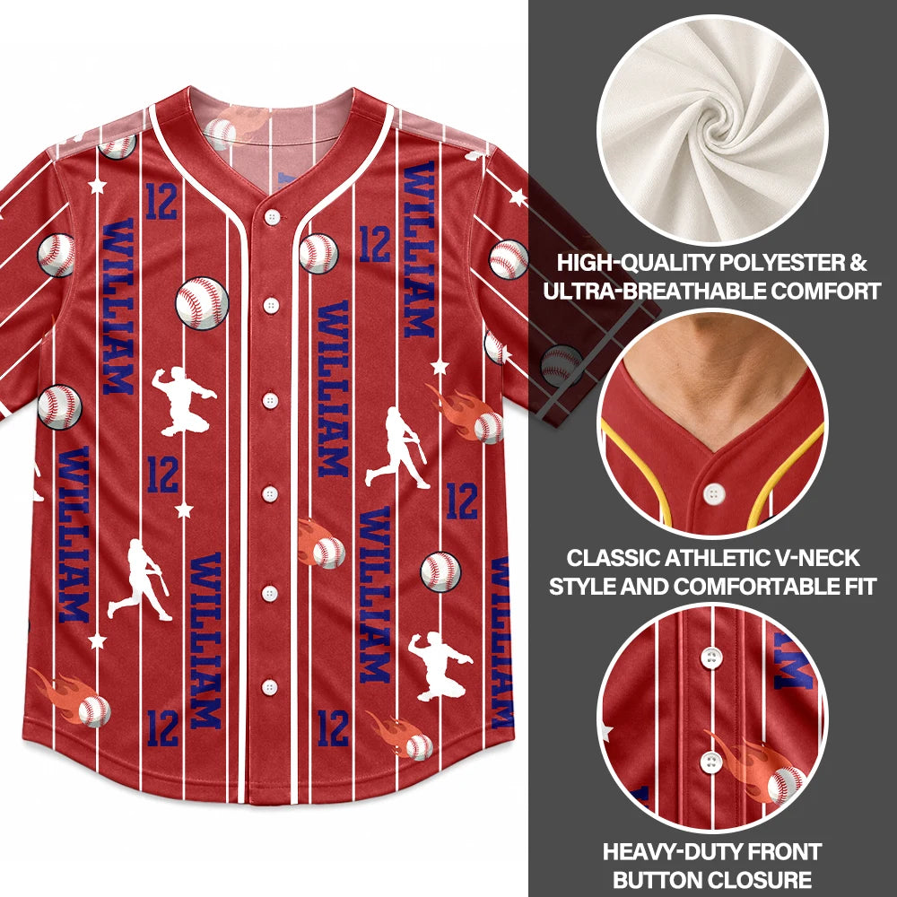 Top Market,Baseball,Playful,Gift For Yourself,Icon - Sports Lovers Number And Name - Personalized Baseball Jersey Shirt