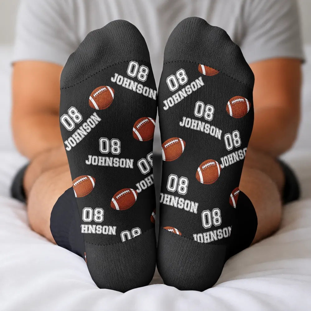 Football (Soccer), Gift For Yourself, Confident, Icon - Sports Pattern Soccer Baseball Volleyball Basketball - Personalized Crew Socks