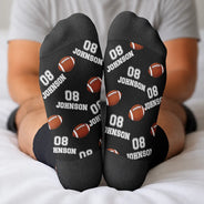Football (Soccer), Gift For Yourself, Confident, Icon - Sports Pattern Soccer Baseball Volleyball Basketball - Personalized Crew Socks