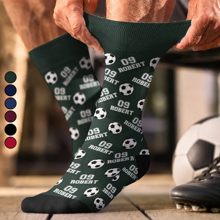 Sports Pattern Soccer Baseball Volleyball Basketball - Personalized Crew Socks