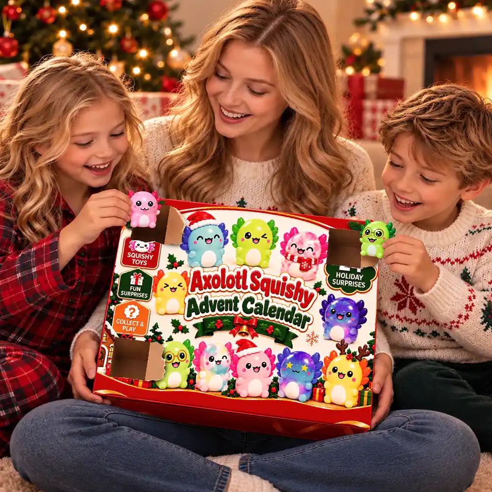 Adorable,Christmas,Gift For Kids,No Custom - Squishy Axolotl Gift For Kids - Personalized Festive Christmas Countdown Advent Calendar