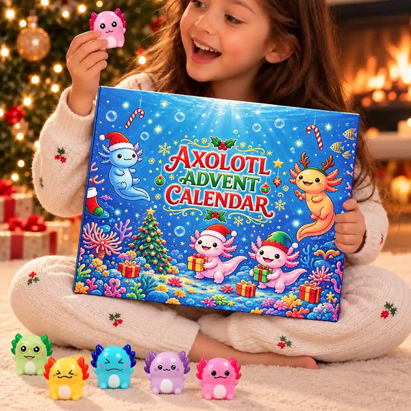 Adorable,Christmas,Gift For Kids,No Custom - Squishy Axolotl Gift For Kids - Personalized Winter Christmas Countdown Advent Calendar