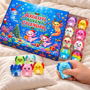 Adorable,Christmas,Gift For Kids,No Custom - Squishy Axolotl Gift For Kids - Personalized Winter Christmas Countdown Advent Calendar