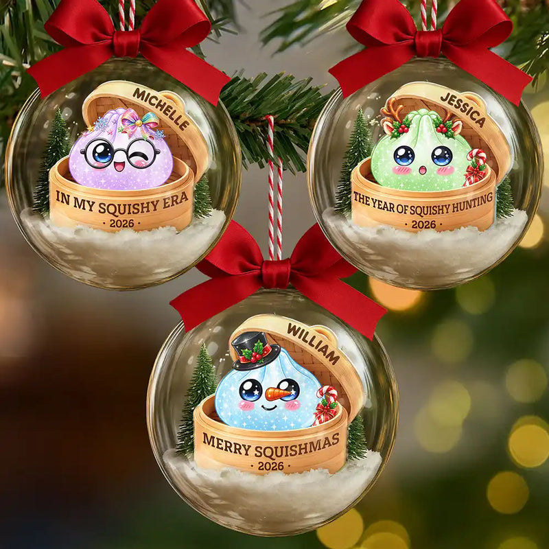 Playful,Christmas,Gift For Kids,Icon - Squishy Dumpling Keepsake Gift For Squishy Hunter - Personalized 3D Acrylic Ball Ornament
