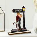 Gift For Couples,Gift For Husband,Gift For Wife,Gift For Boyfriend,Gift For Girlfriend,LGBT,Love,Dog Couple,Pet Couple - Standing Couple You And Me We Got This Under The Light - Personalized Custom Shaped Wooden Plaque