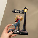 Gift For Couples,Gift For Husband,Gift For Wife,Gift For Boyfriend,Gift For Girlfriend,LGBT,Love,Dog Couple,Pet Couple - Standing Couple You And Me We Got This Under The Light - Personalized Custom Shaped Wooden Plaque