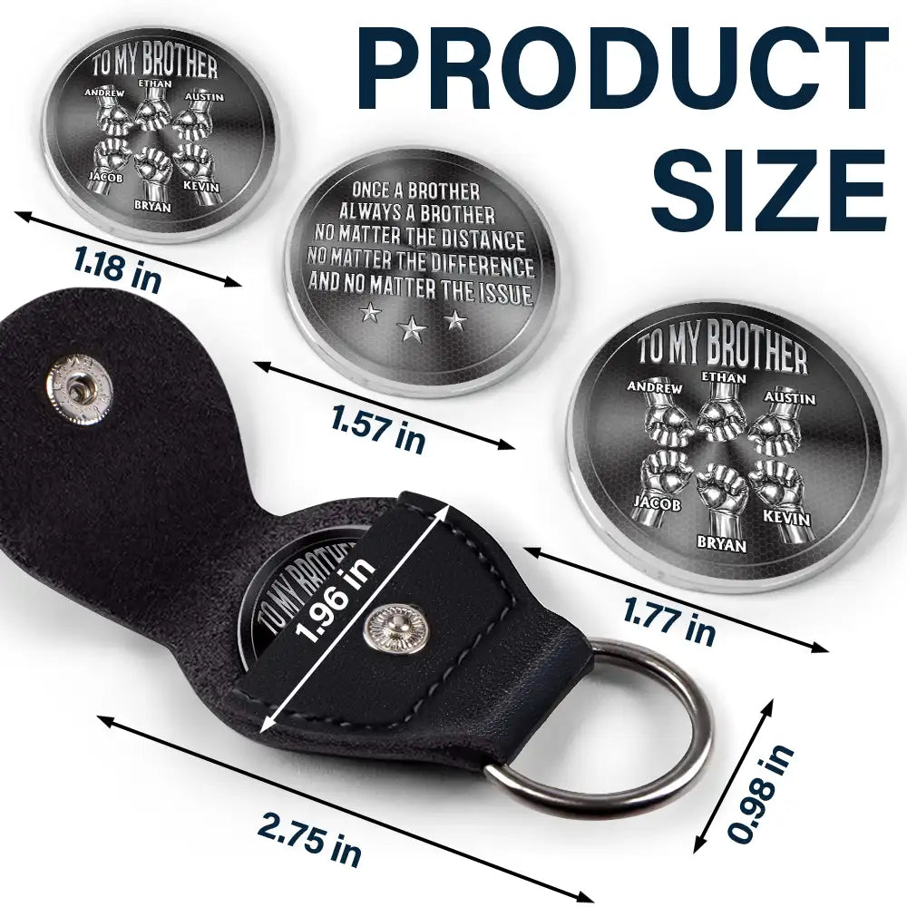 Gift For Brothers, Happy - Star & Stripes Once A Brother Always A Brother - Personalized Leather Pocket Hug