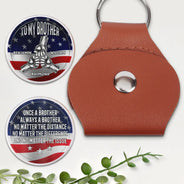 Gift For Brothers, Happy - Star & Stripes Once A Brother Always A Brother - Personalized Leather Pocket Hug