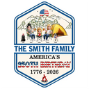 Independence Day,America 250th,Family,Camping,Happy - Stars And Stripes 250th Birthday Of America - Personalized Decor Decal