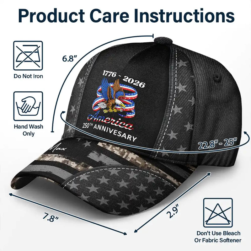 Independence Day,America 250th,Gift For Men,Gift For Father,Gift For Yourself,Happy - Stars And Stripes America 250th Anniversary - Personalized Classic Cap