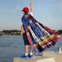 America 250th,Independence Day,Gift For Yourself,Proud,Custom Text - Stars And Stripes America 250th Semiquincentennial - Personalized Costume Cape