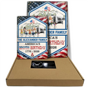 Independence Day, America 250th, Family, Camping, Happy - Stars And Stripes American 250th Birthday Family Camping - Personalized Classic Metal Signs