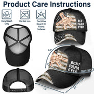 Gift For Father,Gift For Grandpa - Stars And Stripes Best Dad Grandpa Ever Fist Bump - Personalized Mesh-back Casual Cap
