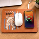 Gift For Father,Gift For Grandpa,Independence Day,Icon,Proud - Stars And Stripes Best Grandpa Papa Ever - Personalized Leather Charging Mat