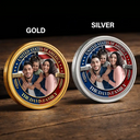 America 250th,Custom Photo,Independence Day,Gift For Yourself,Proud,Remove BG Photo - Custom Photo Stars And Stripes USA 250th Anniversary Family - Personalized Commemorative Keepsake Coin