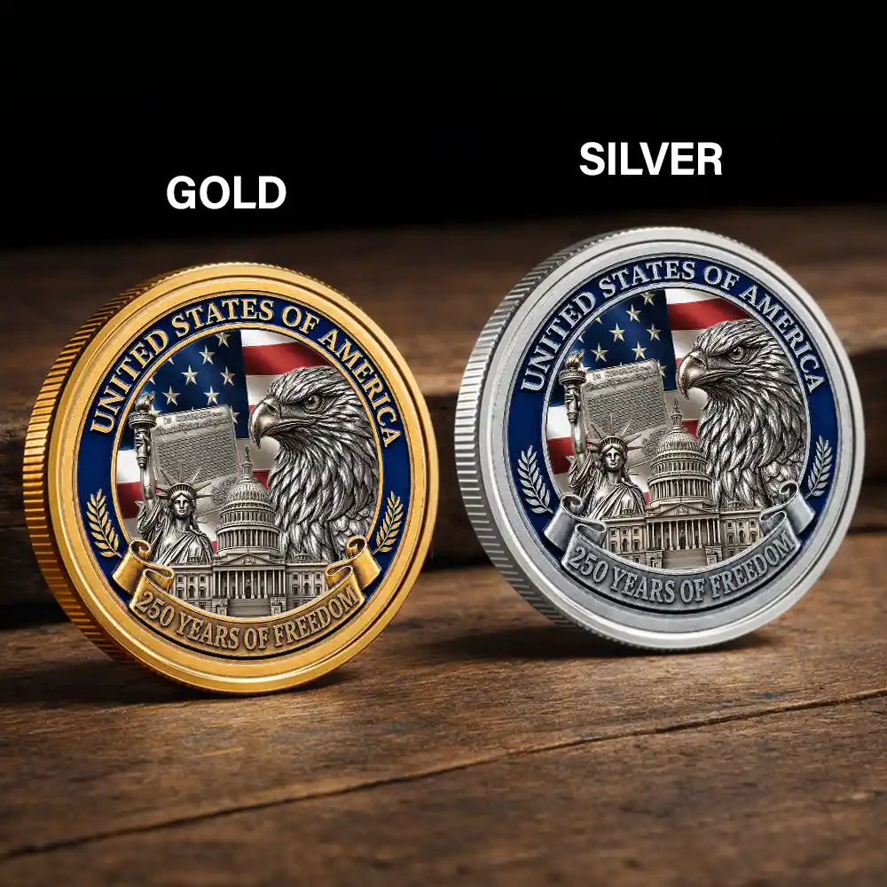 America 250th,Independence Day,No Custom,Gift For Yourself,Proud - Stars And Stripes Eagle America 250th Anniversary - Commemorative Keepsake Coin