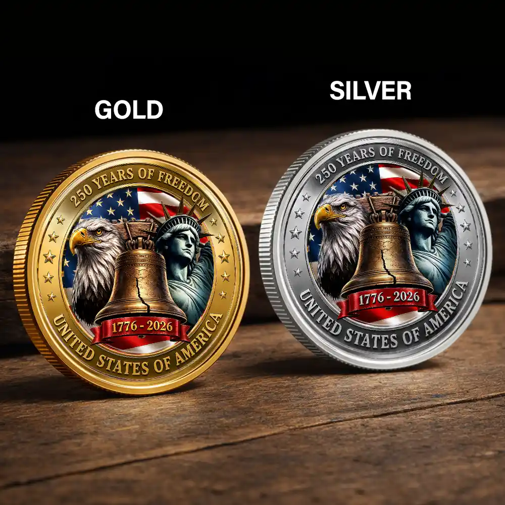 America 250th,Independence Day,No Custom,Gift For Yourself,Proud - Stars And Stripes Liberty Bell 250 Years Of America - Commemorative Keepsake Coin