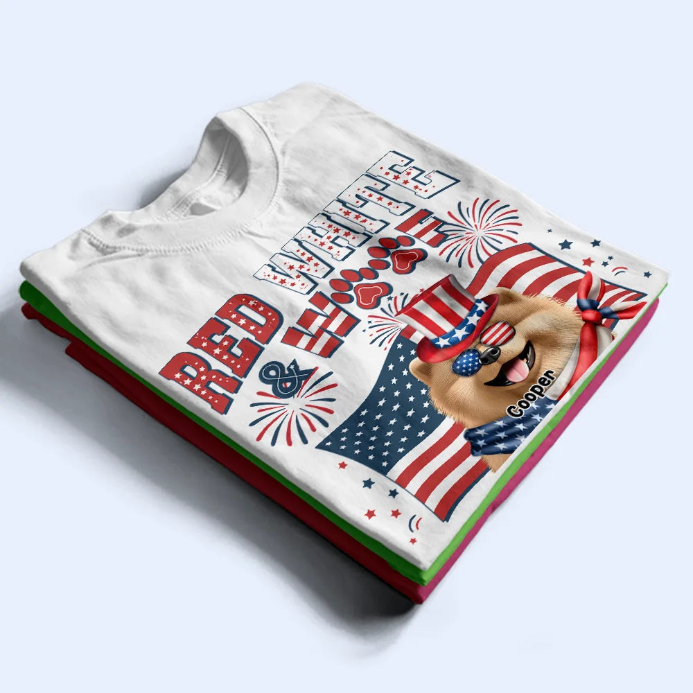 Stars And Stripes Red White & Woof - Personalized T Shirt
