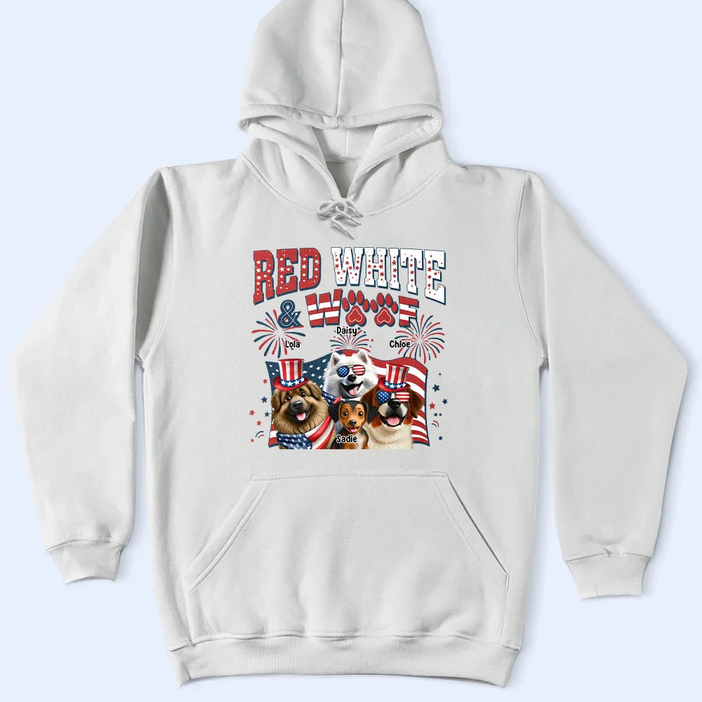 Stars And Stripes Red White & Woof - Personalized T Shirt