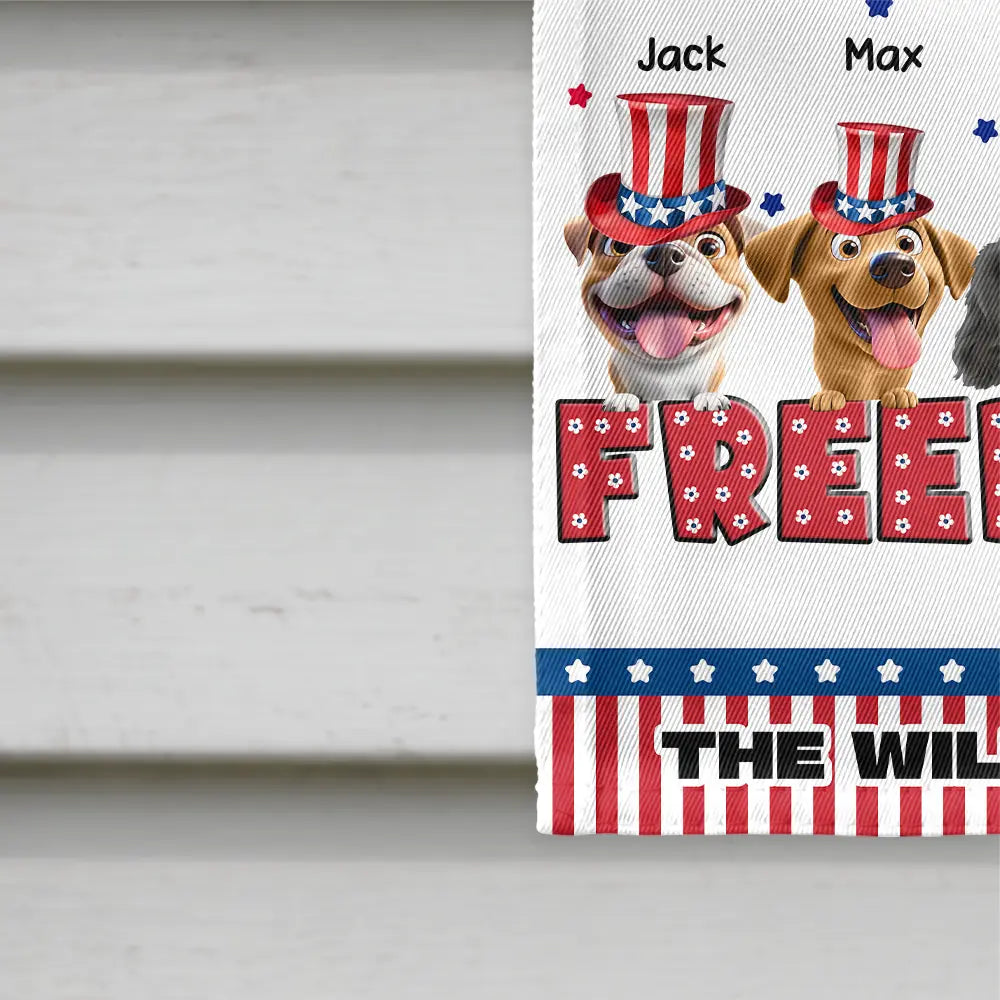 Independence Day,America 250th,Dog Lovers,Dog Mom,Dog Dad,Family,Happy - Stars And Stripes Red White & Woof 250 Years - Personalized Flag