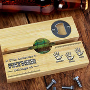 Gift For Father,Gift For Grandpa,Gift For Men,Happy,Independence Day,Vector - Stars And Stripes This Awesome Dad Belongs To - Personalized Bottle Opener Wood Level