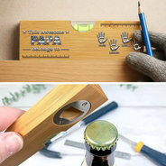 Gift For Father,Gift For Grandpa,Gift For Men,Happy,Independence Day,Vector - Stars And Stripes This Awesome Dad Belongs To - Personalized Bottle Opener Wood Level