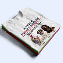 Dog Dad,Dog Mom,Dog Lovers,Happy,Independence Day - Stars And Stripes This Dog Dad Belongs To Independence Day - Personalized T Shirt