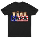 Gift For Father, Gift For Grandpa, Happy - Stars And Stripes Title Box Dad Grandpa Papa - Personalized T Shirt