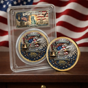 America 250th,Independence Day,Gift For Yourself,Proud,Custom Text - Stars And Stripes USA Eagle 250th - Personalized Commemorative Keepsake Coin