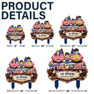 Gardening,America 250th,Independence Day,Family,Gift For Yourself,Happy,Gift For Mother,Gift For Father,Vector - Stars And Stripes Welcome To Our Home - Personalized Metal Garden Stake
