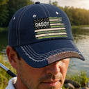 Gift For Father, Independence Day, Proud, Icon - Stars & Stripes American Dad Grandpa - Personalized Vintage Baseball Cap