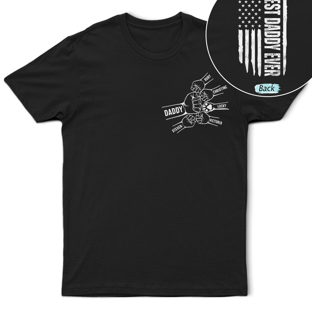 Gift For Father,Dad - Children,Independence Day,Icon,Proud - Stars & Stripes Best Dad Ever Fist Bumps - Personalized T Shirt