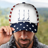 Independence Day,Gift For Grandpa,Gift For Father,Golf,Icon,Proud - Stars & Stripes Best Dad Grandpa By Par Golf Clubs - Personalized Classic Cap