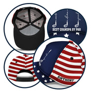 Independence Day,Gift For Grandpa,Gift For Father,Golf,Icon,Proud - Stars & Stripes Best Dad Grandpa By Par Golf Clubs - Personalized Classic Cap