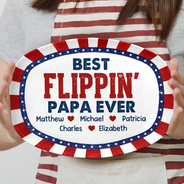 Gift For Father,Independence Day,Top Market,Proud,Custom Text - Stars & Stripes Best Flippin' Dad Ever - Personalized Plate