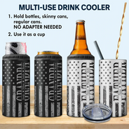 Dad - Children, Gift For Father, Happy - Stars & Stripes Dad Grandpa We Love You - Personalized 4 In 1 Can Cooler Tumbler