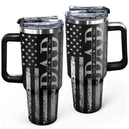 Gift For Father, Happy, Dad - Children - Stars & Stripes Dad Grandpa We Love You - Personalized Engraved 40oz Tumbler