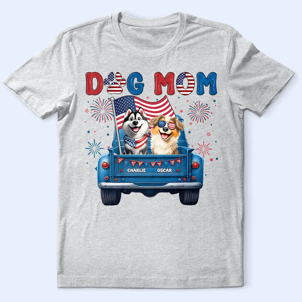 Stars & Stripes Dog Mom Dog Dad - Personalized T Shirt