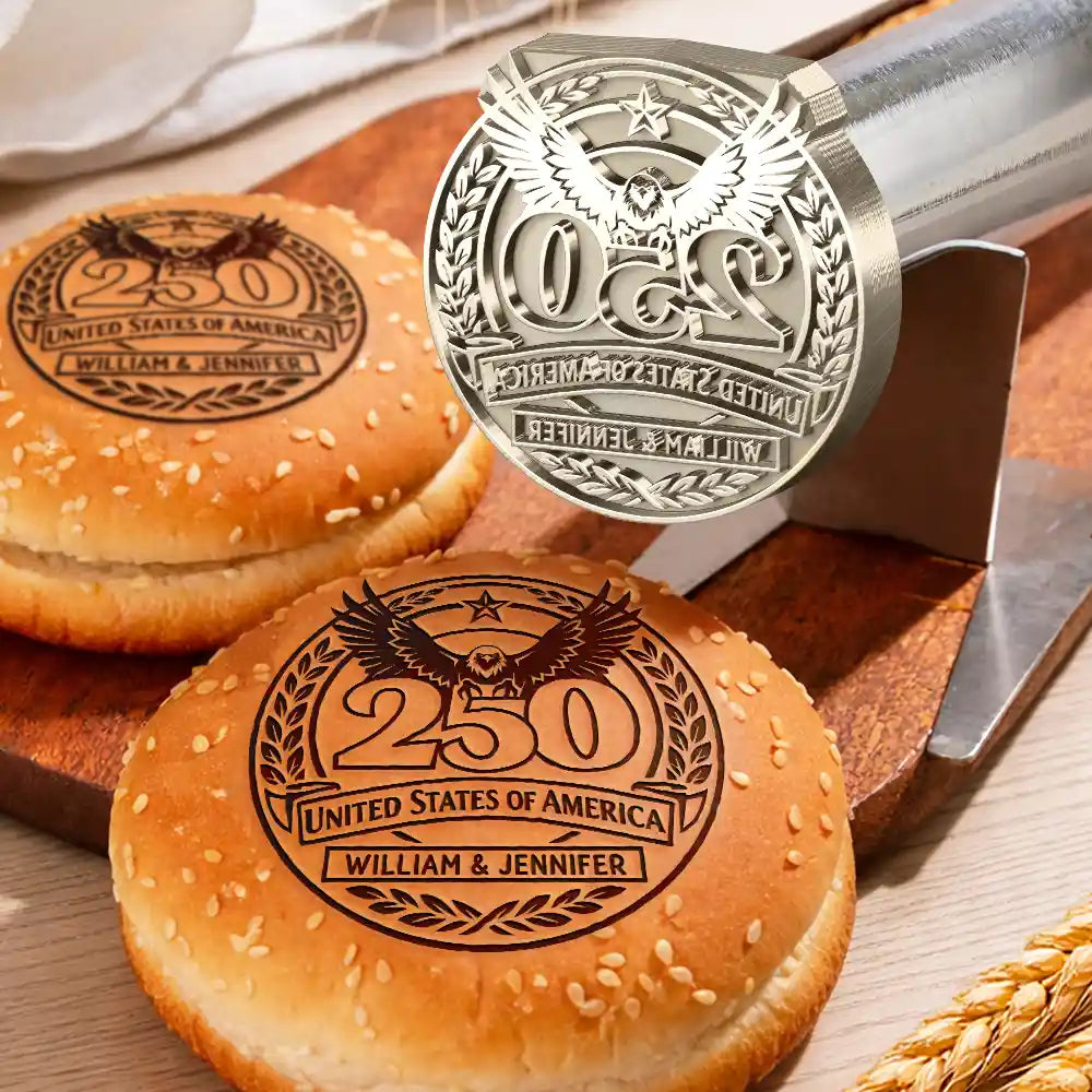 Stars & Stripes Eagle USA 250 - Personalized Grilling Branding Stamp