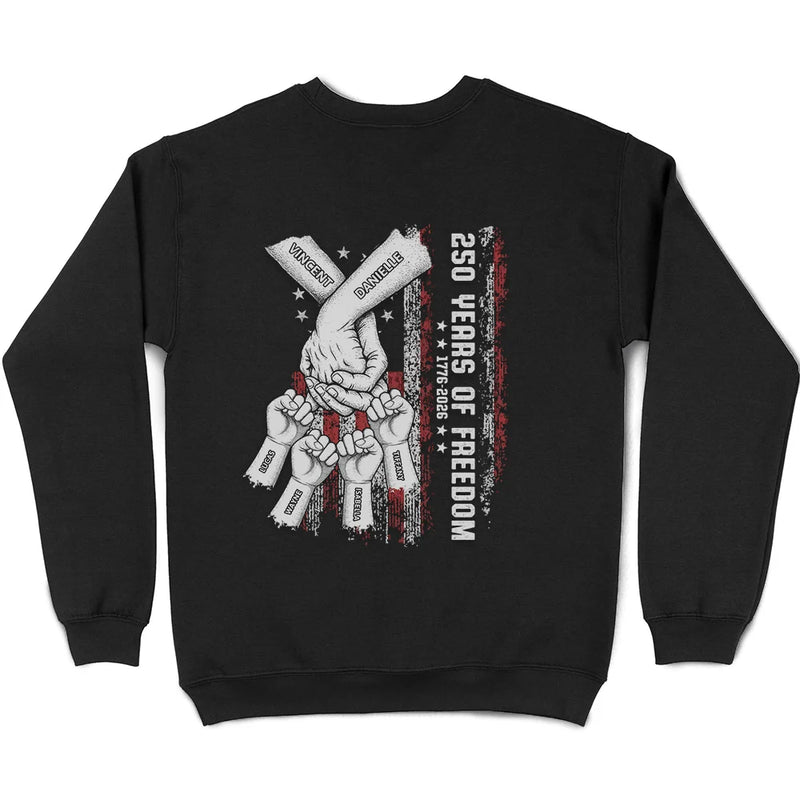 Family, Independence Day, Love - Stars & Stripes Family 250 Years Of Freedom - Personalized T Shirt