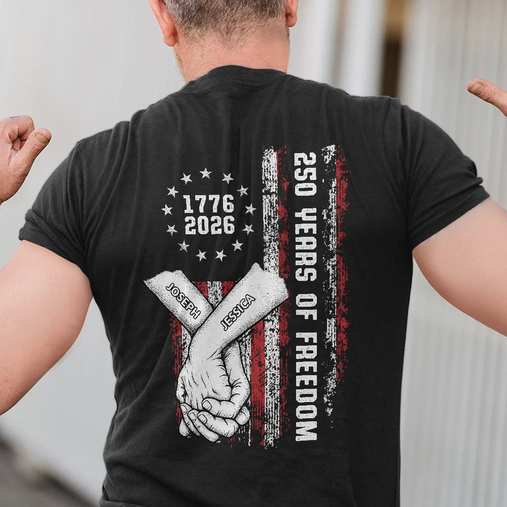 Stars & Stripes Family 250 Years Of Freedom - Personalized T Shirt