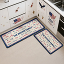 Sentimental,America 250th,Christmas,Family,Custom Text - Stars & Stripes Family Name Christmas - Personalized Runner Rug