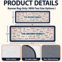 Sentimental,America 250th,Christmas,Family,Custom Text - Stars & Stripes Family Name Christmas - Personalized Runner Rug