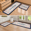 Sentimental,America 250th,Christmas,Family,Custom Text - Stars & Stripes Family Name Christmas - Personalized Runner Rug