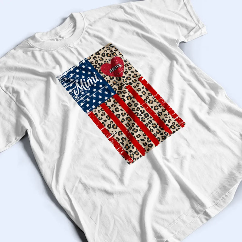 Gift For Grandma, Grandma - Grandkids, Independence Day, Happy - Stars & Stripes Grandma Mimi - Personalized T Shirt