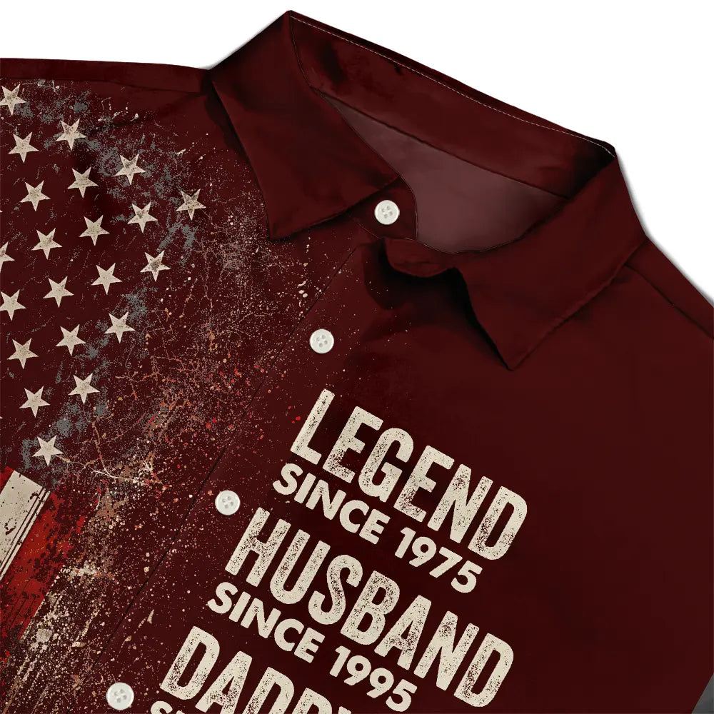 Independence Day,Gift For Father,Gift For Grandpa,Top Market,Proud - Stars & Stripes Legend Husband Dad Papa - Personalized Hawaiian Shirt