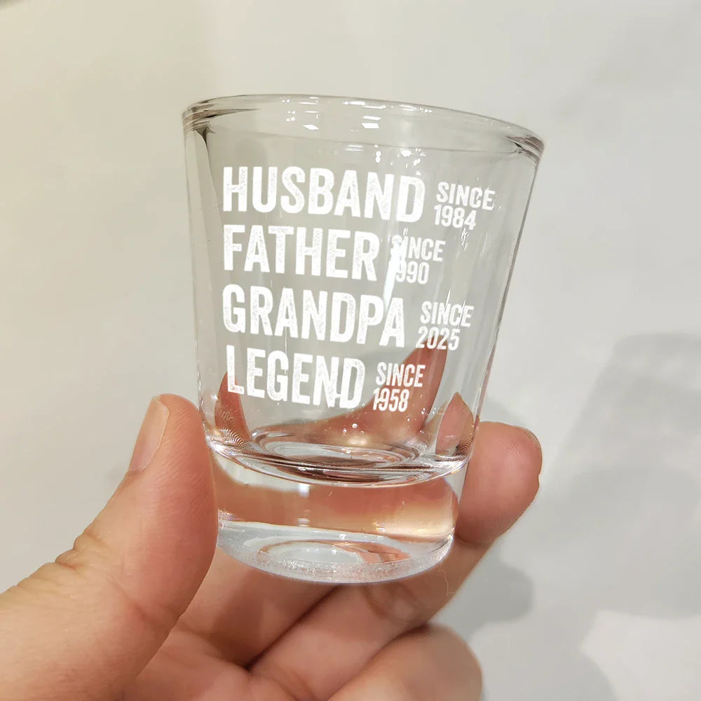 Gift For Father,Funny - Stars & Stripes Legend Husband Daddy Since - Personalized Shot Glass