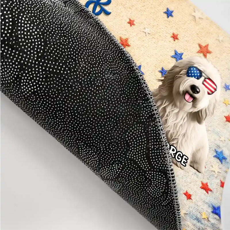 Funny,Independence Day,Pet Lovers,Pet Mom,Pet Dad - Stars & Stripes Liberty Loyalty Lot Of Treats - Personalized Doormat